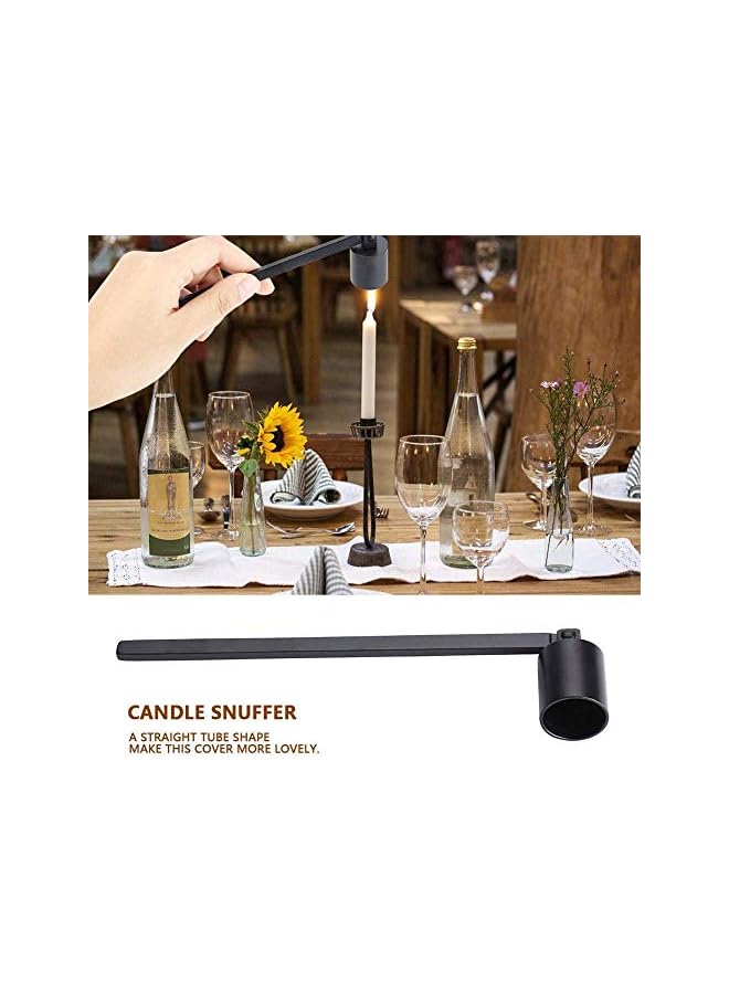 The Bros Stainless Steel Candle Snuffer Wick Dipper Oil Lamp Trim Trimmer Scissor Cutter Tool Hook(Black) - Image 4