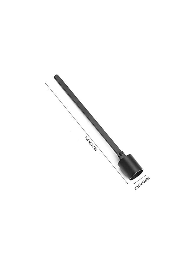 The Bros Stainless Steel Candle Snuffer Wick Dipper Oil Lamp Trim Trimmer Scissor Cutter Tool Hook(Black) - Image 2