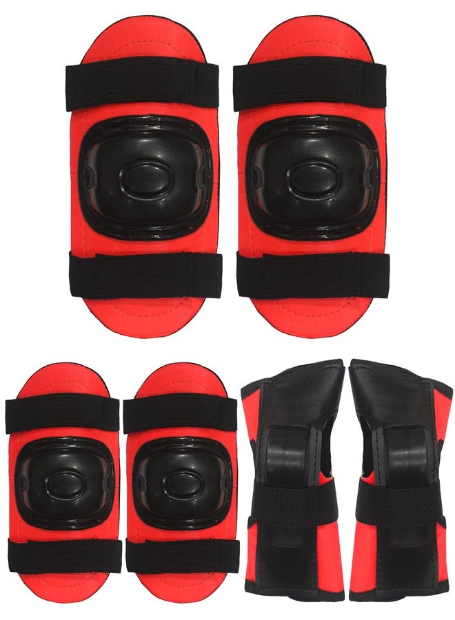 SWAURSAHA 3-in-1 Protective Knee, Elbow and Palm Safety Guard for Kids Roller Skating, Skate Board & Cycling Sports - Set of 6 Pcs (Medium (Above 8 Years), RED) - Image 1