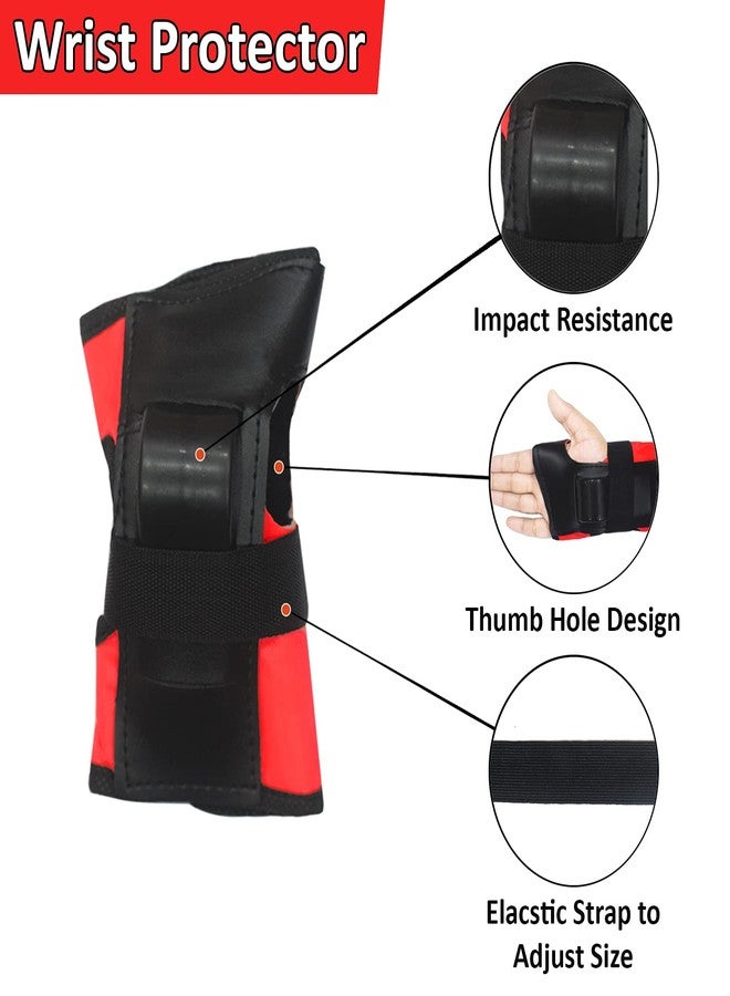 SWAURSAHA 3-in-1 Protective Knee, Elbow and Palm Safety Guard for Kids Roller Skating, Skate Board & Cycling Sports - Set of 6 Pcs (Medium (Above 8 Years), RED) - Image 4