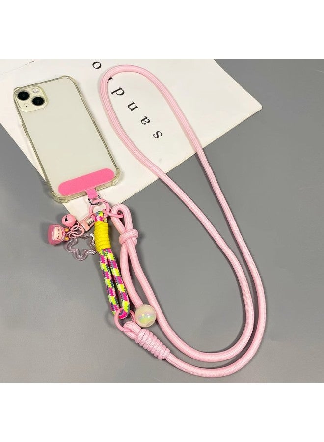 Color‑Block Woven Crossbody Phone Lanyard, Multi‑Functional Adjustable Anti‑Lost Anti‑Drop Long Phone Strap - Image 2