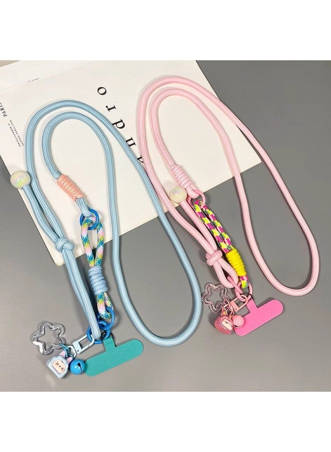 Color‑Block Woven Crossbody Phone Lanyard, Multi‑Functional Adjustable Anti‑Lost Anti‑Drop Long Phone Strap - Image 3