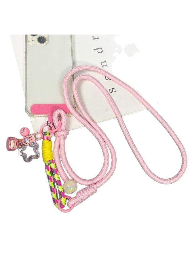Color‑Block Woven Crossbody Phone Lanyard, Multi‑Functional Adjustable Anti‑Lost Anti‑Drop Long Phone Strap - Image 4