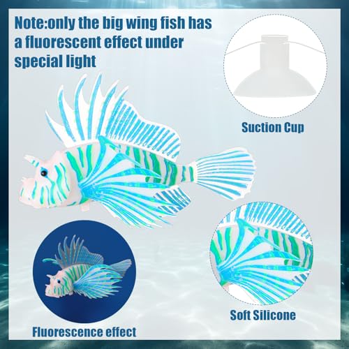 Weewooday 7 Pieces Artificial Fish Colorful Fake Fish Glowing Effect Aquarium Decor Floating Ornament for Tank DecorationSimple Colors - Image 3