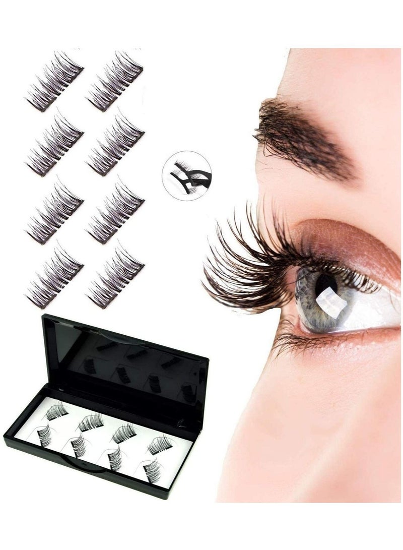Captaintech No Glue Magnetic Eyelashes ,synthetic False Eyelashes with Magnets Under and over Your Upper Lashes, No Glue Needed, Lightweight, Reusable, Contact Lens Friendly, Cruelty Free - Image 1