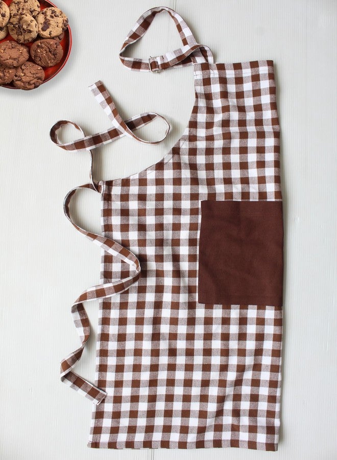 AIRWILL 100% Cotton Apron - Adjustable & Comfortable Kitchen Apron with Pockets, 1 pc - Image 2