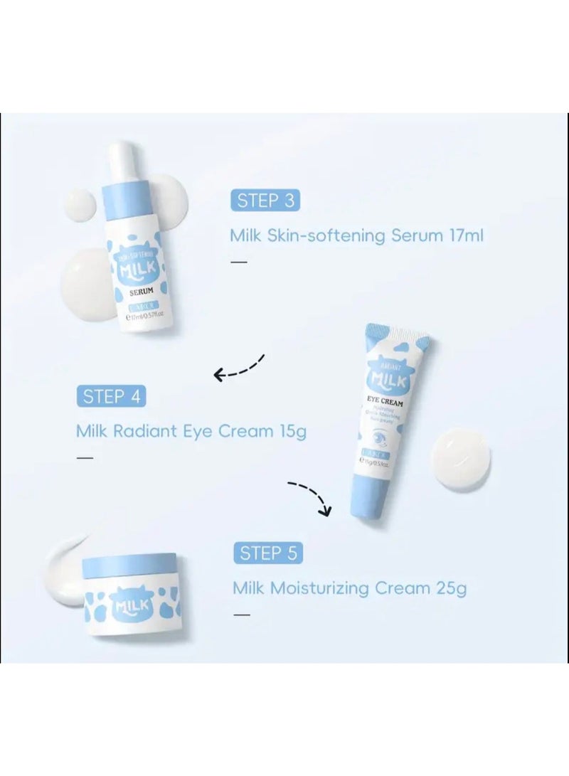 Laikou Nourishing Your Light Beige with Milk Skincare Set - Rich with Milk Extract, Niacinamide, Alpha-Arbutin, Vitamin E for Long Lasting Hydration. - Image 3