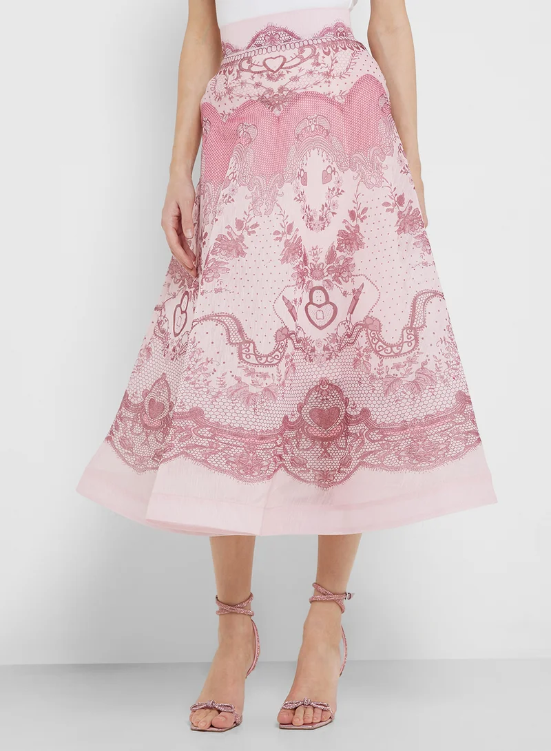 ELLA Abstract Print Top & Skirt Set
