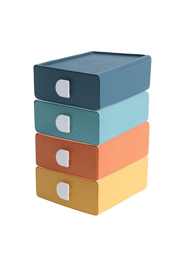 Kuber Industries (Set of 4) Mini Storage Box Drawer Organizer For Toys, Medicine Utility, Baby & Kids Items - Green, Blue, Yellow & Orange Color - Image 2