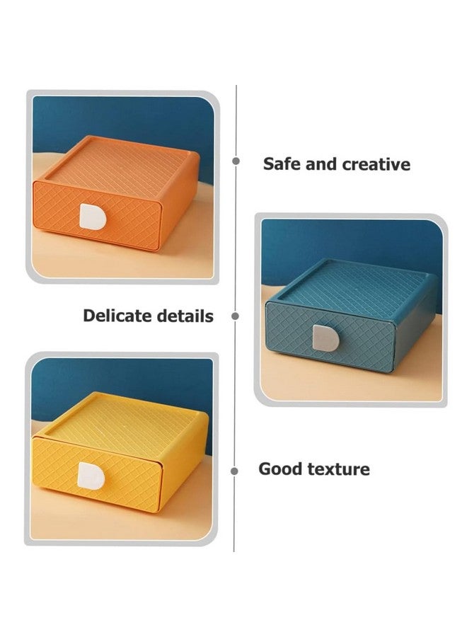 Kuber Industries (Set of 4) Mini Storage Box Drawer Organizer For Toys, Medicine Utility, Baby & Kids Items - Green, Blue, Yellow & Orange Color - Image 4