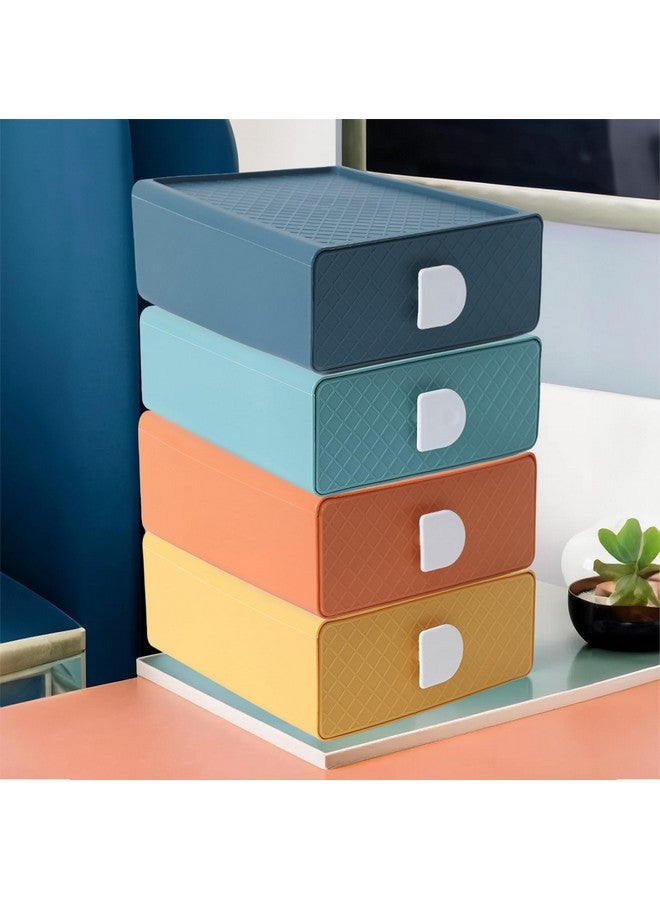 Kuber Industries (Set of 4) Mini Storage Box Drawer Organizer For Toys, Medicine Utility, Baby & Kids Items - Green, Blue, Yellow & Orange Color - Image 1