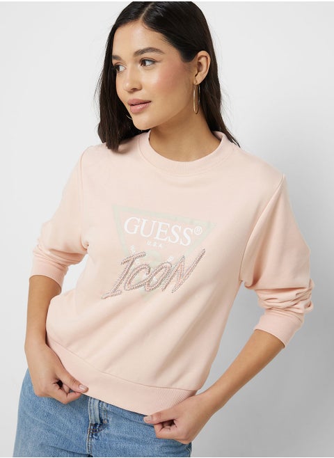 Crew Neck Graphic Sweatshirt
