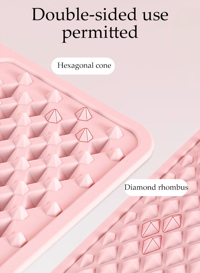 DUNISO Foot Massage Mat,Anti Slip Outdoor Foot Massage Acupressure Mat,Portable Multifunctional Silicone Reflexology Pad,for Standing Desk, Home, Office,Pink - Image 5