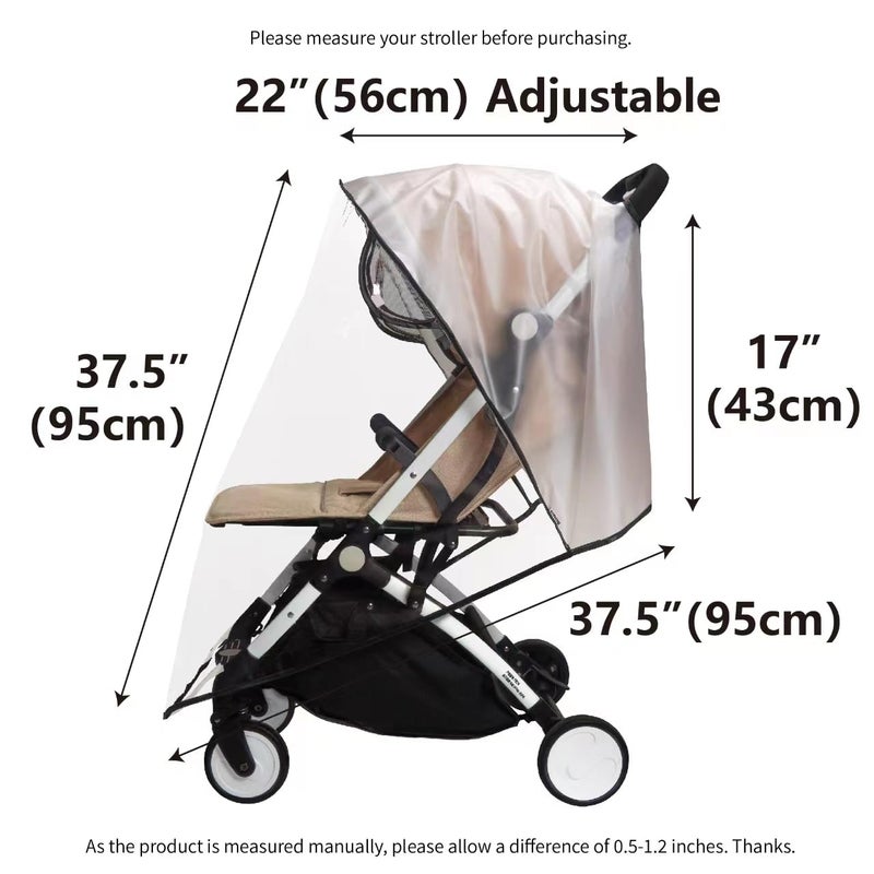 Bemece Universal Rain Cover for Pushchair Stroller Buggy Pram, Baby Travel Weather Shield - M - Image 2