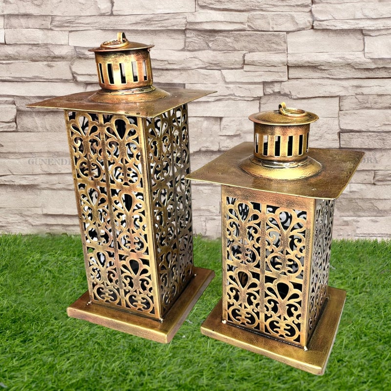 Gunendra Crafts Iron Lantern and Candle Tealight Holder for Home Decor Items Candles for Home Decoration Candle Holders for Home Decor S2 M3 M1