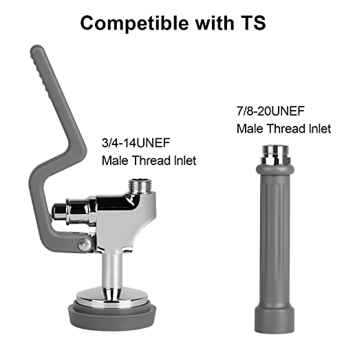 KWODE Pre-Rinse Spray Valve Replacement Head for Commercial Kitchen Faucet 1.42GPM Commercial Sink Sprayer High Pressure Dishwasher Sprayer Nozzle with Hand Grip Assembly (Grey) - Image 3