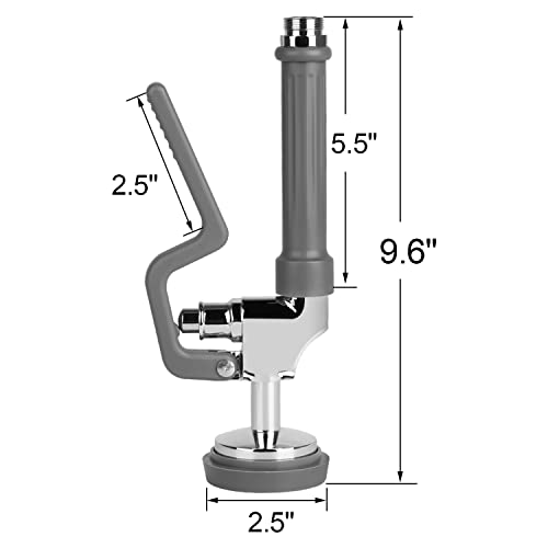 KWODE Pre-Rinse Spray Valve Replacement Head for Commercial Kitchen Faucet 1.42GPM Commercial Sink Sprayer High Pressure Dishwasher Sprayer Nozzle with Hand Grip Assembly (Grey) - Image 4