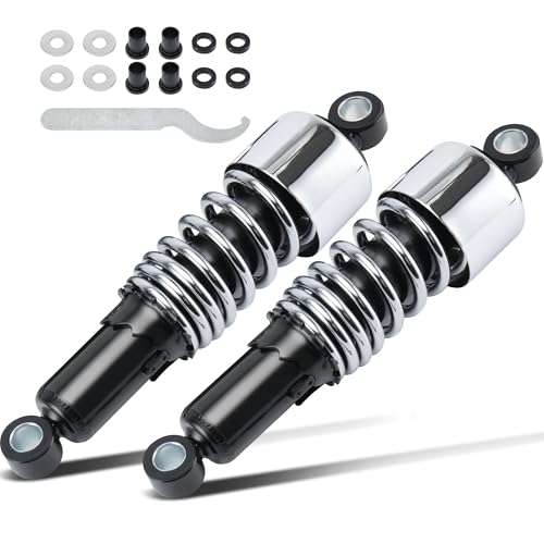 MoKitDora 105267mm Lowering Slammer Rear Shock Suspension Kit for Harley 1980up Touring 1983up Sportster and 1991up Dyna 1 Pair Silver - Image 1