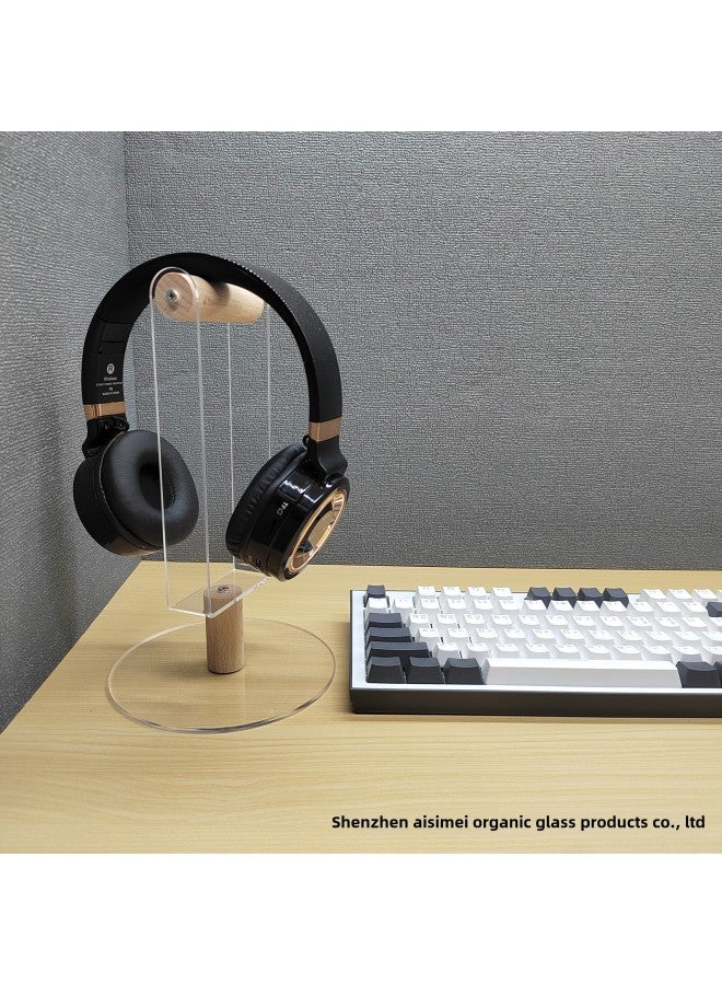 Retail Desktop Headset Stand Acrylic Wooden Stick Removable Headset Storage Rack Patented-Color:White-Style:U Shape - Image 2