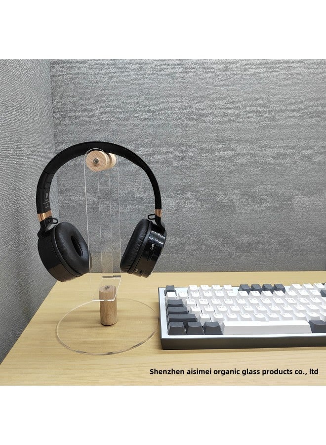 Retail Desktop Headset Stand Acrylic Wooden Stick Removable Headset Storage Rack Patented-Color:White-Style:U Shape - Image 3