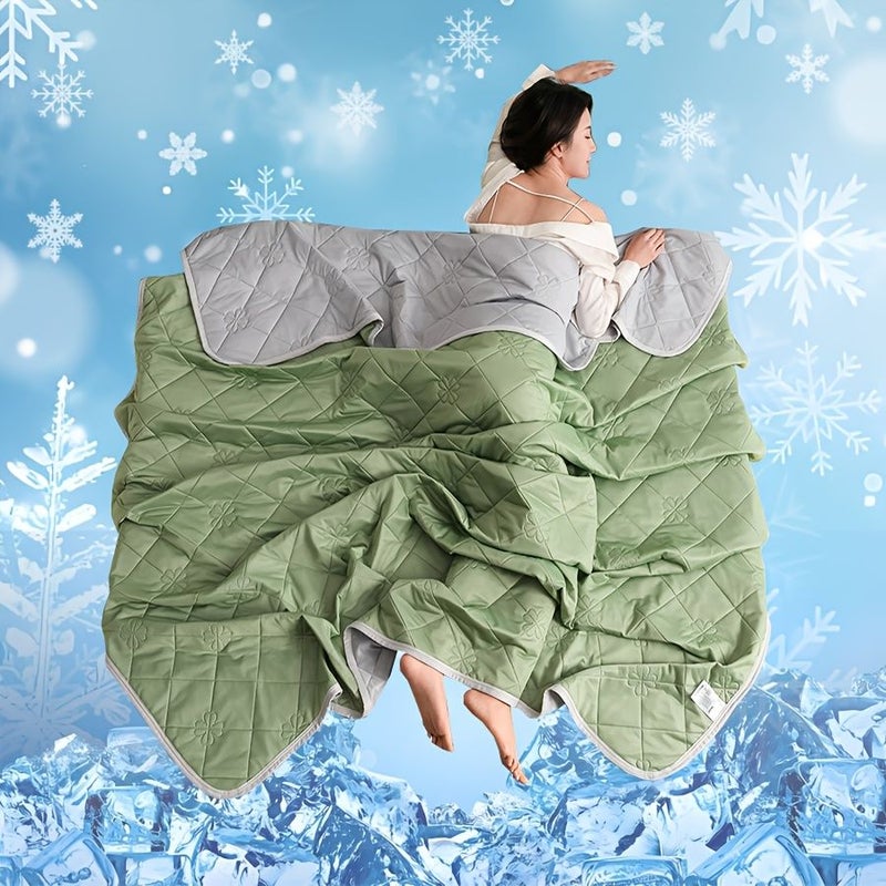 Dark Blue 96 46 82 68 Inch Summer Cooling Quilt Thin Breathable Blanket Machine Washable Soft Smooth For Hot Sleepers - Image 2