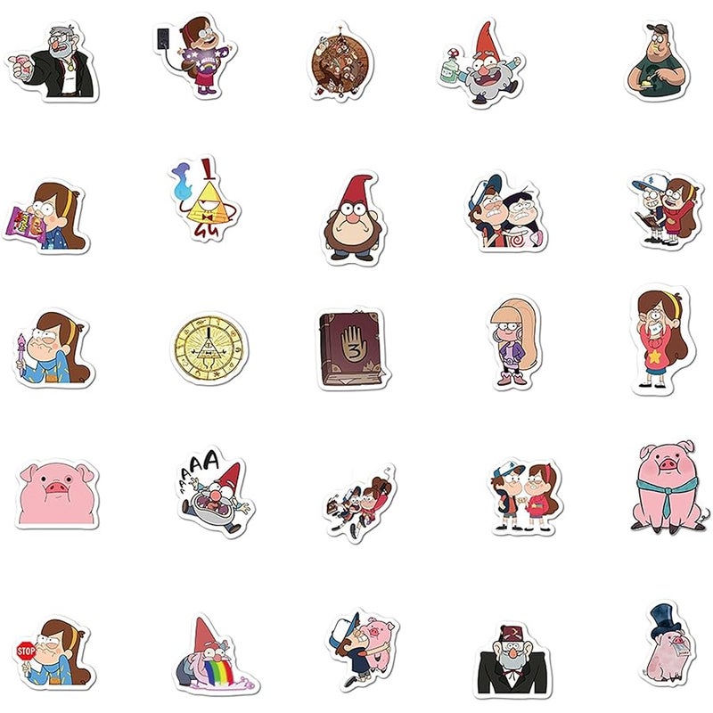 LHST 50Pcs Gravity Falls Stickers Pack Waterproof Sticker Cartoon Film Decals for Water Bottle,Laptop,Phone,Skateboard,Scrapbooking,Bumper Gifts for Kids Teens Adults for Party Supply Favor (Gravity Falls) - Image 5