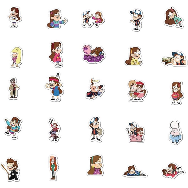 LHST 50Pcs Gravity Falls Stickers Pack Waterproof Sticker Cartoon Film Decals for Water Bottle,Laptop,Phone,Skateboard,Scrapbooking,Bumper Gifts for Kids Teens Adults for Party Supply Favor (Gravity Falls) - Image 4