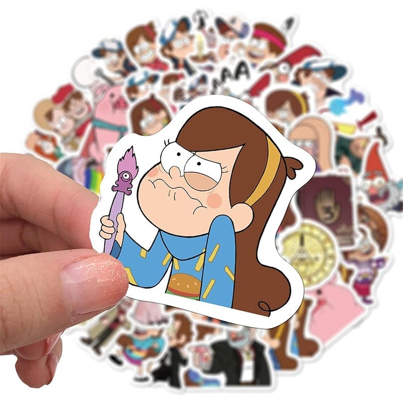 LHST 50Pcs Gravity Falls Stickers Pack Waterproof Sticker Cartoon Film Decals for Water Bottle,Laptop,Phone,Skateboard,Scrapbooking,Bumper Gifts for Kids Teens Adults for Party Supply Favor (Gravity Falls) - Image 3