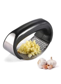 ECVV ECVV Garlic Press Rocker, Stainless Steel Garlic Mincer Crusher Professional Kitchen Gadgets Garlic Chopper with Ergonomic Handle, Silicone Garlic Peeler  - Image 1