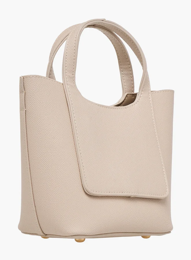Flora Bella By Shoexpress Solid Tote Bag with Detachable Strap and Pouch