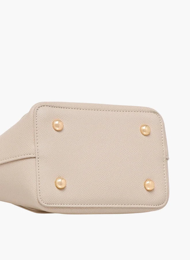 Flora Bella By Shoexpress Solid Tote Bag with Detachable Strap and Pouch