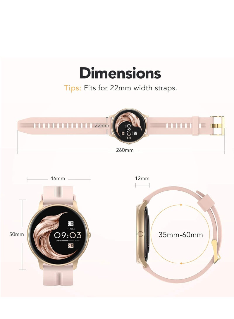 Smart Watch for Women, AGPTEK Smartwatch for Android and iOS Phones IP68 Waterproof Activity Tracker with Full Touch Color Screen Heart Rate Monitor Pedometer Sleep Monitor, Pink - Image 4