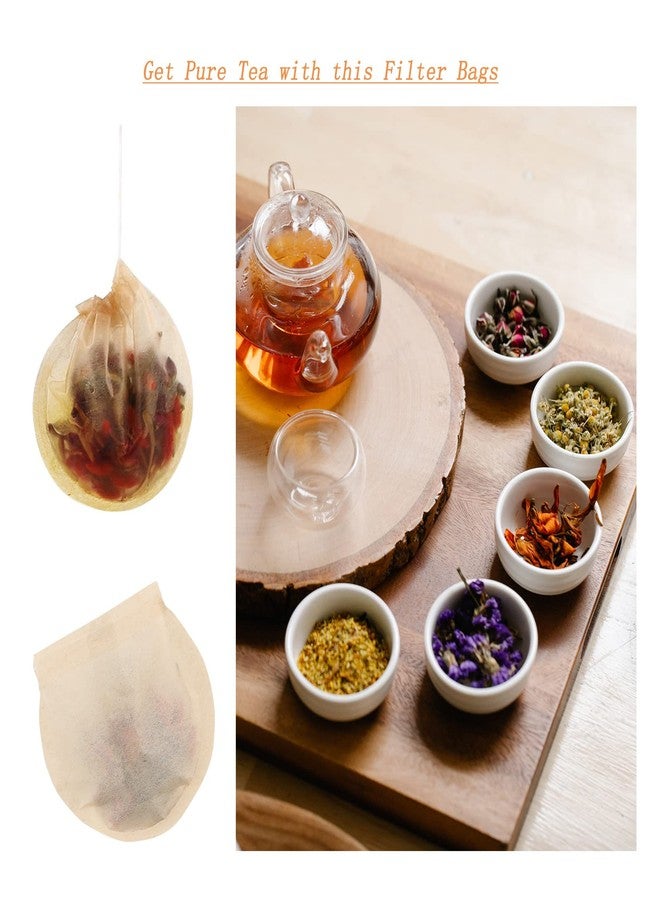 GHAMYEE 400pcs Tea Bags for Loose Leaf Tea Empty Tea Bags Loose Leaf, Disposable Round Natural Tea Filter Bags, Paper Drawstring Tea Bags Unbleached Tea Coffee Bags, Bath Spice Herbs Brewing Soup Bags - Image 2