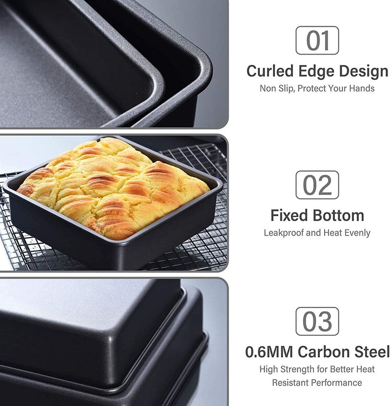 Xacton Cake Decoration Tools | Combo of 3 Different Shape Cake Mould, 6 Slot Silicone Mould Tray with 1 Bread Mould, 8 pcs Measuring Cups and Spoon, Silicon Brush Spatula Set with Palette Knife - Image 4