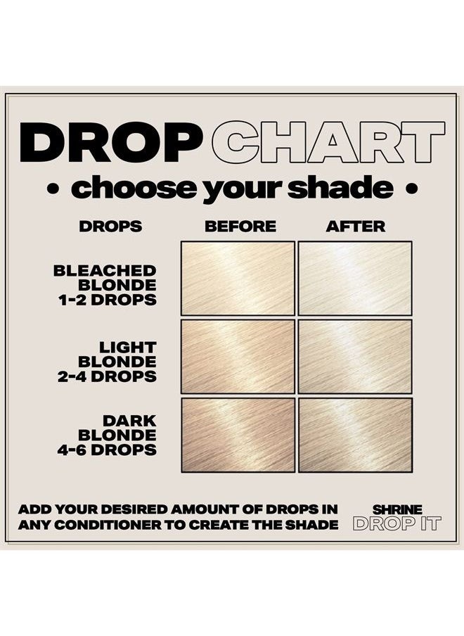 SHRINE - Shrine Drop It - Hair Toner - Temporary Hair Color - Rich, Natural Autumn & Winter Shades - Semi-Permanent Dye - Vegan & Cruelty-Free - Multi-Use - 200 Drops Per Bottle (ASH BLONDE TONER) - Image 1