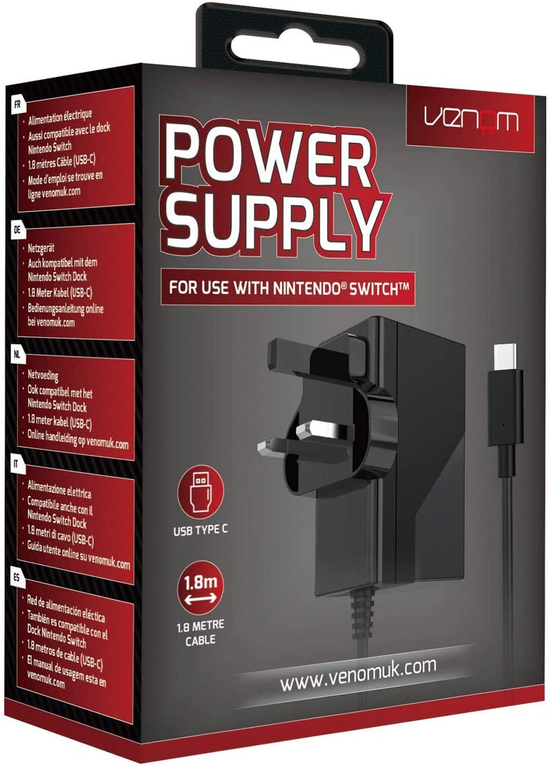 Venom Nintendo Switch Power Supply (Compatible with Console, Dock and Pro Controller) (Nintendo Switch) - Image 1