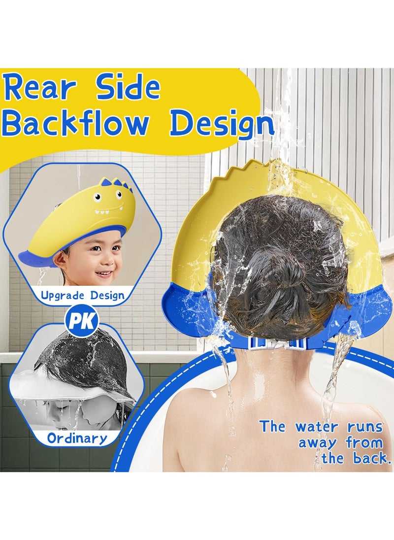 Bebiland 3 Pcs Baby Shower Cap, Adjustable Shampoo Visor Bath Hat, Infants Soft Protection Safety, Protect Ear Eye Baby Hair Washing Aids for Baby Toddler Children Kids (Dinosaur)  - Image 3
