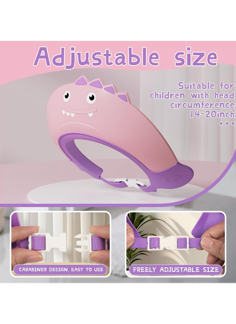 Bebiland 3 Pcs Baby Shower Cap, Adjustable Shampoo Visor Bath Hat, Infants Soft Protection Safety, Protect Ear Eye Baby Hair Washing Aids for Baby Toddler Children Kids (Dinosaur)  - Image 5