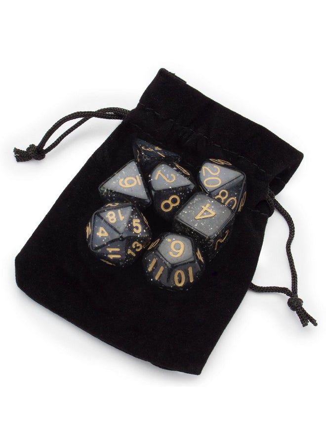 Wiz Dice Wiz Dice Series II - Polyhedral Dice Set for Tabletop RPG Adventure Games with a Dice Bag - DND Dice Set, Suitable for Dungeons and Dragons, Magic The Gathering and Dice Games Alike - Stardust - 7 ct  - Image 3
