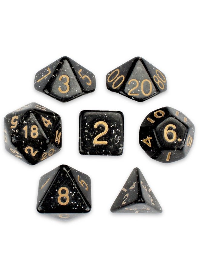 Wiz Dice Wiz Dice Series II - Polyhedral Dice Set for Tabletop RPG Adventure Games with a Dice Bag - DND Dice Set, Suitable for Dungeons and Dragons, Magic The Gathering and Dice Games Alike - Stardust - 7 ct  - Image 1