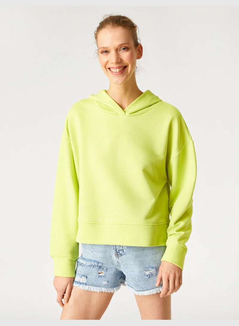 KOTON Long Sleeve Hoodie Sweatshirt