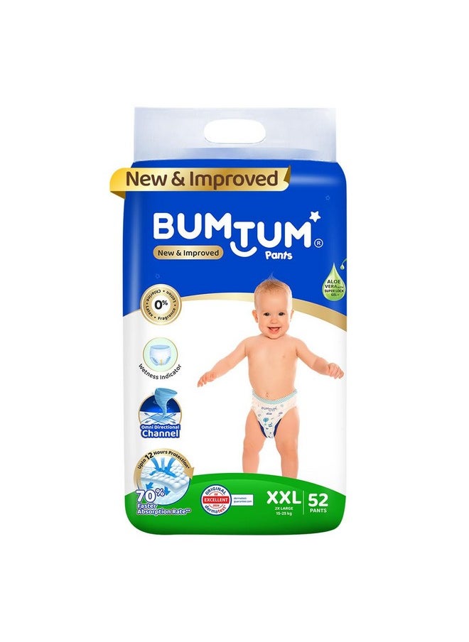 Bumtum Baby Diaper Pants, XXL Size, 52 Count, Double Layer Leakage Protection Infused With Aloe Vera, Cottony Soft High Absorb Technology - pzsku/Z3F363EBF821B6EADDF93Z/45/_/1738305592/26e5bee4-fe4a-4e1b-88d4-2f312eca6618