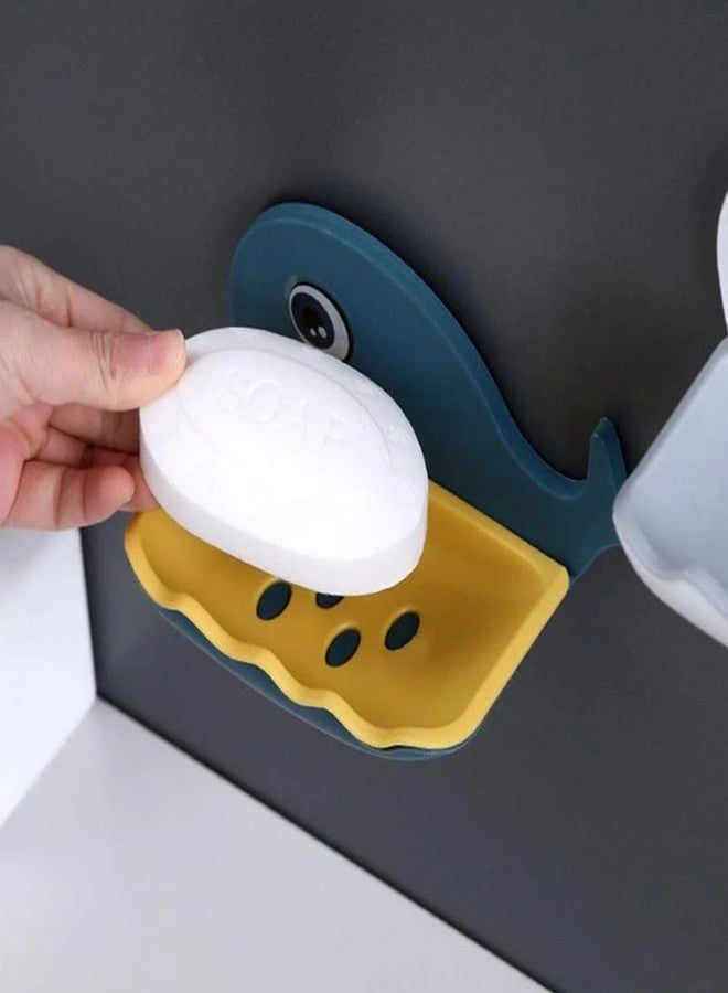 Oblivion Soap Stand for Bathroom - Fish Shape Double Layer Adhesive Waterproof Wall Mounted Soap Bar Holder Rack - Stickable Soap Case for Shower, Kitchen & Wash Basin Organiser (Pack of 1) - Image 2