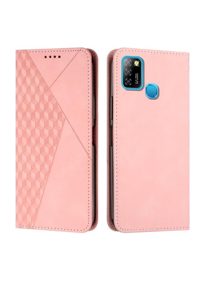 اس-توب جراب لهاتف Infinix Hot 10 Lite / Smart 5 2020 جراب هاتف من الجلد المغناطيسي بتصميم ماسي - Image 1