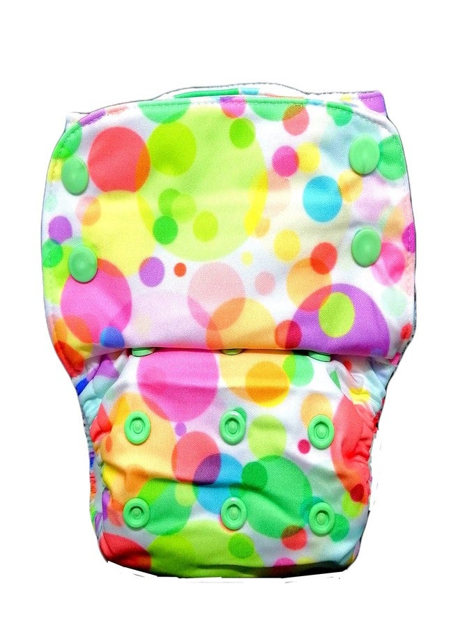 Kindermum Nano AIO Cloth Diaper | One Size Reusable Diaper with 100% Organic Cotton Inserts | Adjustable, Washable Diaper for Babies (0-3 Years) - Polka Hues Print - Image 3