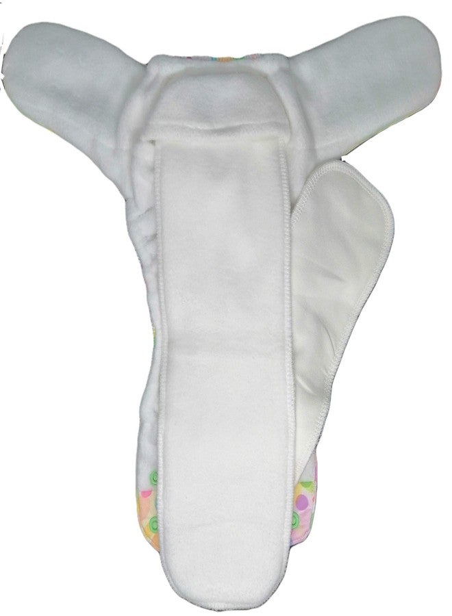 Kindermum Nano AIO Cloth Diaper | One Size Reusable Diaper with 100% Organic Cotton Inserts | Adjustable, Washable Diaper for Babies (0-3 Years) - Polka Hues Print - Image 5