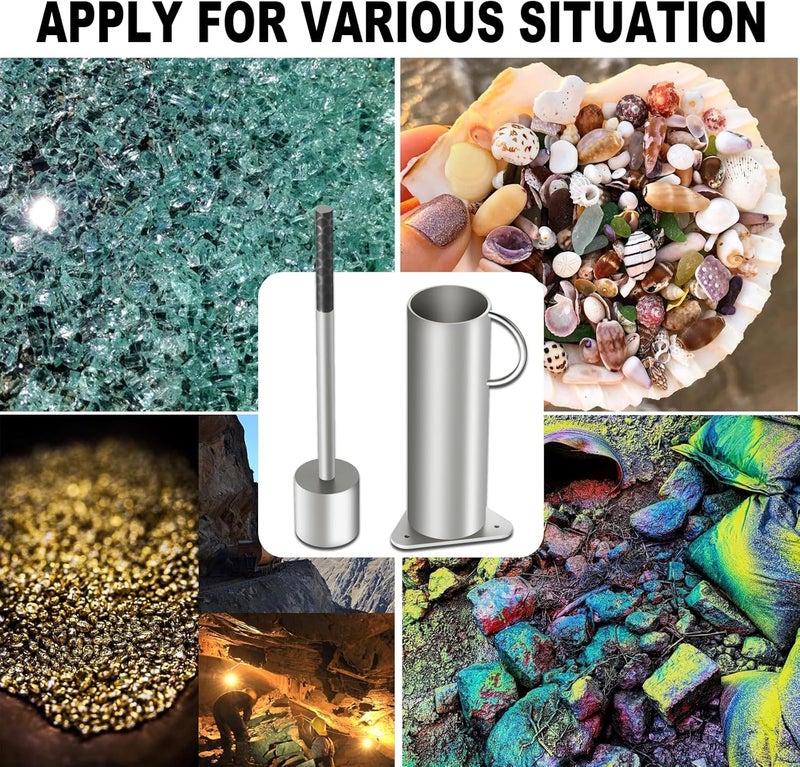 Fstcrt Rock Crusher, Glass Crusher, Heavy-Duty Ore Crusher for Mining, Manual Hand Gold Rock Crusher, Crush Tool of Gold Panning, Crusher of Rockhounding Enthusiasts and Master of Glass Crafts - Image 4