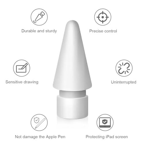 SIXFU Replacement Tips for Apple Pencil 1st Generation/ 2nd Generation Tips, iPad Pencil Nibs Accessories for Apple Pen Pro/USB-C/ 1/2 Gen(8 Pack) - Image 4