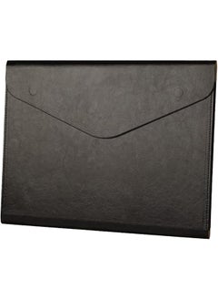 X spring Pu Leather A4 File Folders 1 Pack A4 Filing Envelope Portfolio Case Waterproof Portfolio Binder With Invisible Magnetic Closure Thin File Storage Folder For Home School Office Black  - Image 1