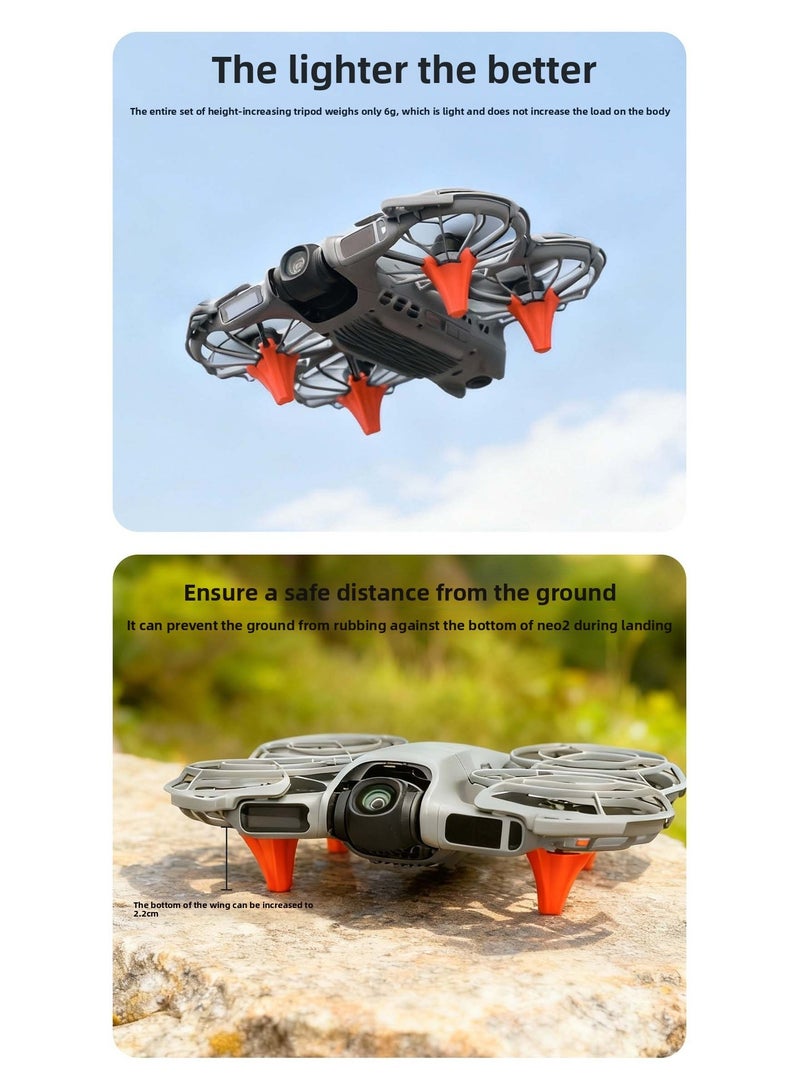 Propeller Guard for DJI NEO 2, Lightweight Drone Propeller Protector with Full-Cover Anti-Collision Ring, 2.2cm Landing Gear Riser, Safe Flight Protection Accessory - Image 4